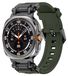 Wigento Samsung Siliconen horlogeband met metalen details voor de Galaxy Watch Ultra 47mm - groen