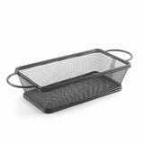 Lacor - 61154 - Serveermand voor voorgerechten, zwart, rechthoekig, mand voor aardappelen, roestvrijstalen mand, niet geschikt voor braden, 21 x 11 x 6 cm, matzwart