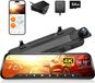 G930 Caméra automatique - Dashcam miroir 4K avec Wi-Fi - Écran tactile de 25 cm - Double caméra avant et arrière - GPS intégré - Surveillance de stationnement sans kit de câblage supplémentaire