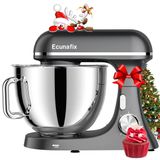 Robot pâtissier - 2000 W - 8 litres - Acier inoxydable - Avec crochet pétrisseur et fouet plat - Robot pâtissier pour pain, gâteaux et pâtes - Pour cuisine et ménage