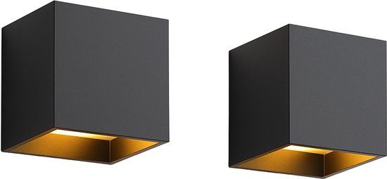 Luminize - Set of 2 - Outdoor/Indoor Wall Lights - 2700K - Black - 12W