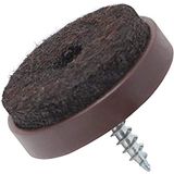 Adsamm® 32 x Vilt-pads met schroeven | Ø 28 mm Ø 1,1" | bruin | rond | Premium kwaliteit meubelschuiven met schroef van Adsamm®