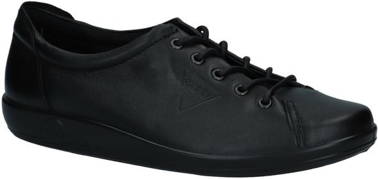 ECCO - 206503 -Soft 2.0 - Sneaker laag gekleed - Dames - Maat 39 - Zwart;Zwarte - 56723 -Black With Black Sole