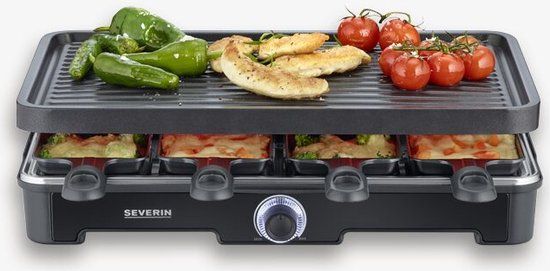 Severin RG 9670 Gourmetset - 8 personen - Regelbare thermostaat - 8 Pannetjes - Zwart