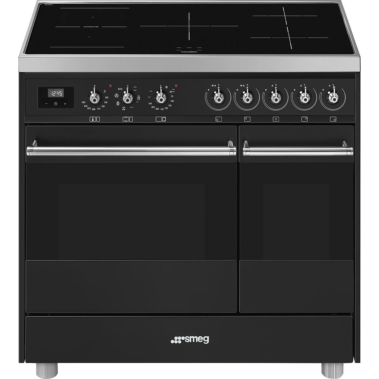 Smeg Symphony C92IMAN9 - Vrijstaand fornuis - Inductie - 90 cm - Antraciet