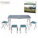 Sunnydays Campingtafel/Krukjes - Opvouwbaar - Blauw - Aluminium - L120 x B60 x H67 cm