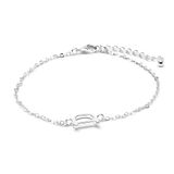 LUXENTER Armband alfabet met zilveren afwerking - letter D