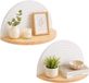 Merkloos / Sans marque Relaxdays Wandplank - set van 2 - 26 cm - boho - natuur-wit