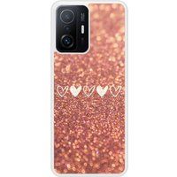 Xiaomi Mi 11T Paillettes coeur Verstevigd hoesje met sublimatie bedrukking