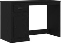 vidaXL Bureau Zwart Eiken 50 x 115 x 75 cm Bewerkt Hout