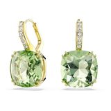 Swarovski Millenia Hangoorbellen, Kussenslijpsel, Groen, 18 Karaat Gouden Afwerking