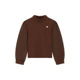 Le Chic semi-transparante blousetop - donkerbruin