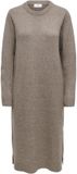 ONLY JDYSABRINA L/S DRESS KNT Jurk Walnut/W. Melange Katoen Lange mouw Ronde hals Effen Vrouwen