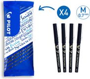 Pilot V7 Rollerball Pen Set - 4 Black Medium Point Pens