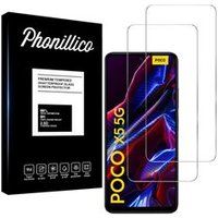 Phonillico® Gehard glas voor Xiaomi Poco X5 5G [Pack 2] Glasfolie Screenprotector