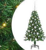 vidaXL Kunstkerstboom Groen 120 cm PVC en Staal en Kunststof