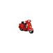 Tirelire scooter - rouge - 20 x 10 cm - polystone - bouchon en caoutchouc - look Vespa
