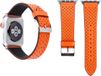 By Qubix Qubix - Dot Pattern Leren bandje - Oranje - Geschikt voor Apple Watch 44mm / 45mm / 46mm / 49mm