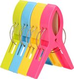 Trendoz Handdoeken knijpers XL - 4x - kleurenmix - kunststof - 12 cm