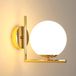 Moderne Gouden vintage wandlamp met glazen kap, Ø 15 cm