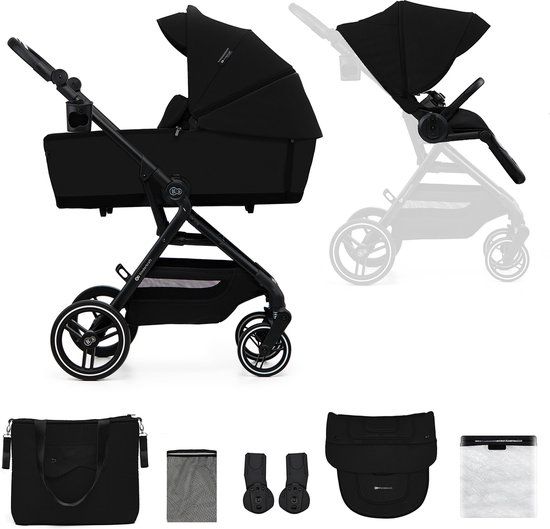 Kinderkraft YOXI 2-in-1 Kinderwagen - Zwart - Geschikt tot 27 kg - Inclusief accessoires