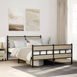 Maison Exclusive - Cadre de lit en métal sans matelas Chêne Sonoma 140x190 cm