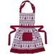 Ragged Rose Kerstschort - kinderschorten voor koken en afwassen - schort met stroken met verstelbare nekriem, voorvak en stropdassen - Scandinavisch rood schort voor 3-7 jaar oud - 63 cm x 44 cm