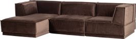 WOOOD Manu Chaise Longue Bank Links - Velvet - Bruin