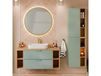 Oria Ensemble meuble simple vasque 120cm 4 niches et colonne Vert mat