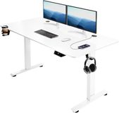 Casaria Zit Sta Bureau Elektrisch Hoogte Verstelbaar 140x60cm Wit