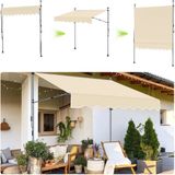 Merkloos Luifels - 350cm Zonneluifel Verstelbaar - UV- en Waterbescherming voor Balkon, Terras en Tuin - Beige