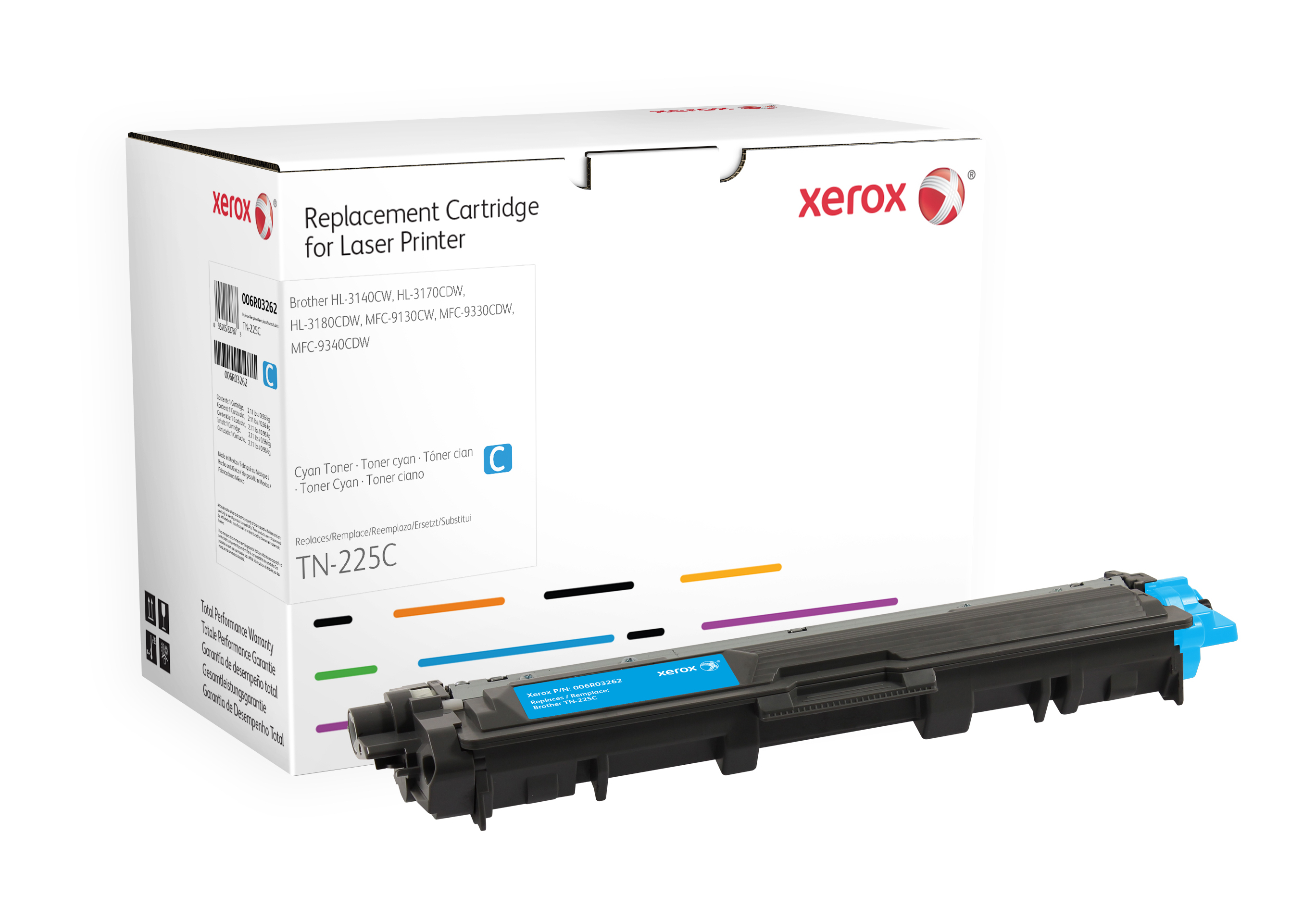 Xerox Cyaan toner cartridge. Gelijk aan Brother TN245C. Compatibel met Brother DCP-9020, HL-3140, HL-3150, HL-3170, MFC-9130, MFC-9140, MFC-9330, MFC-9340