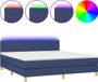 vidaXL Boxspringbed met matras en LED-verlichting (blauw), 160x200 cm, gestoffeerd