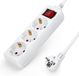 Aigostar 20FGL Stekkerdoos - 3-voudig - 1.5 meter - Wit