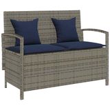 VidaXL Tuinbank Kunststof, Staal Marineblauw