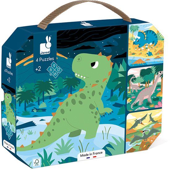 Janod Kartonnen puzzel Dinosaurus 43 Stukjes