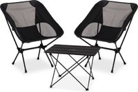 NOMAD® Campingset 2x Stoel 1x Tafel | Lichtgewicht & Compacte Campingmeubels | 2x Campingstoel + Campingtafel | Gemakkelijk op te zetten | Sterk Frame | Incl Hoezen