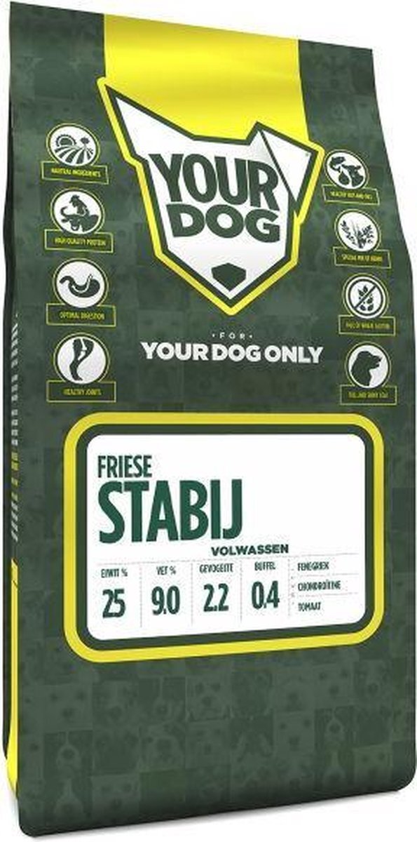 Yourdog Volwassen 3 kg friese stabij hondenvoer