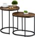 Merkloos Relaxdays Salontafel Set van 2 - Industrieel - Bruin/Zwart - Metaal/MDF