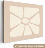 OneMillionCanvasses Canvas schilderij 160x120 cm - Bloemen - Pastel - Beige - Muurdecoratie