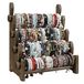 TopNew Houten armbandhouder met 4 niveaus, staande houder voor scrunchies, bangles, horloges, halskettingen, display, opbergen, sieraden, bruin