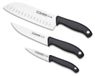 Ensemble de couteaux - Acier inoxydable - 3 pièces - Couteau de cuisine et santoku