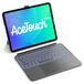 Inateck Hoes met toetsenbord iPad Air 13, groot 6 inch precisie-touchpad | voor iPad Pro 12,9 inch, afneembaar, verticaal/horizontaal, 7 kleuren verlichting, verborgen pennenvak, AceTouch, grijs
