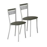 ASTIMESA SCCABGR Twee keukenstoelen, metaal, grafiet, zithoogte 45 cm