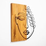 Elegant decoratief houten wandaccessoire, walnoot & zwart, 51 x 58 cm