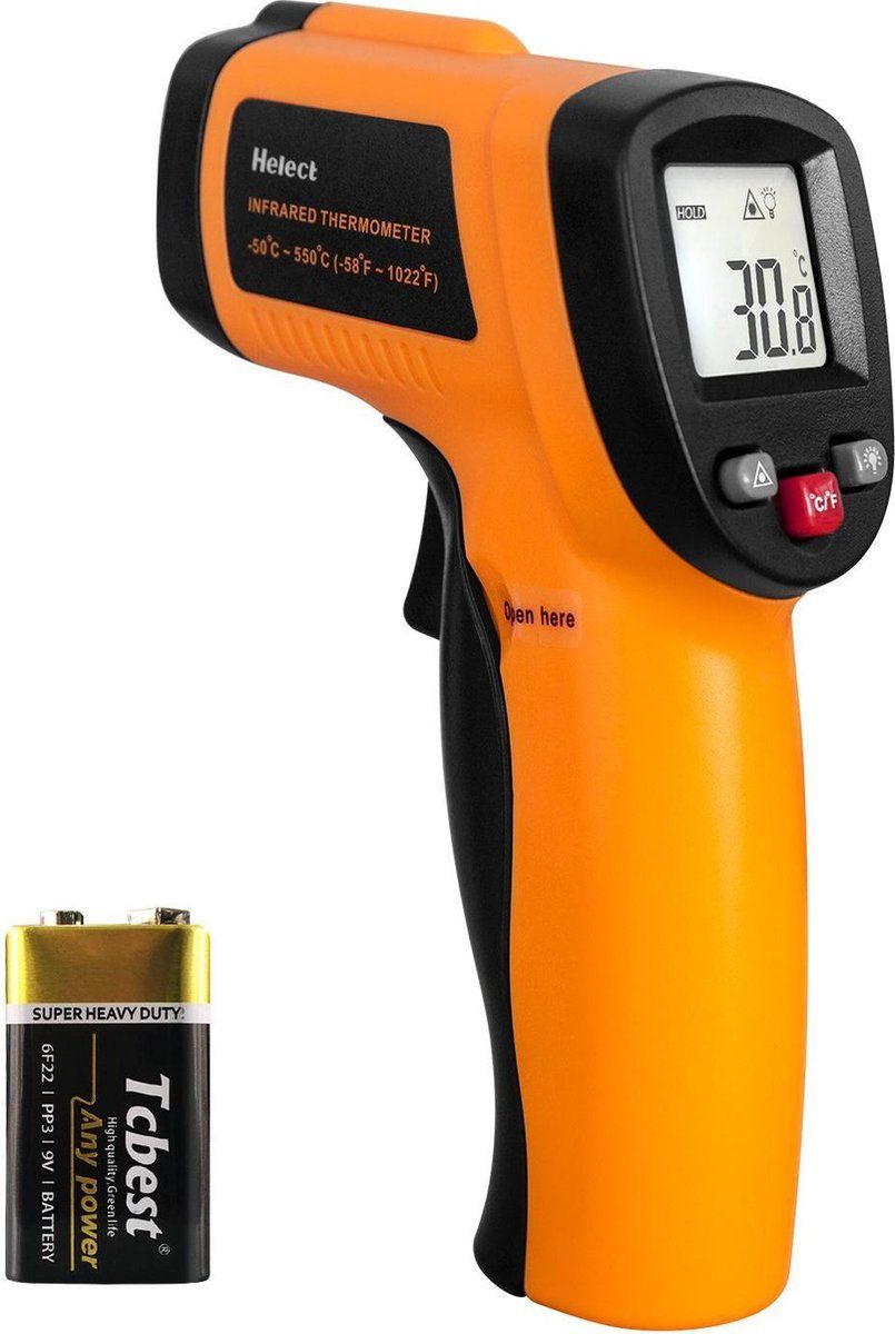 Helect Professionele Infrarood Thermometer | -50°C - 550°C | Oranje