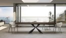 Stones - Table fixe (200 x 100 cm) en placage noir