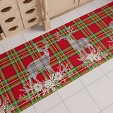 PETTI Artigiani Italiani - Keukentapijt, Kerstmis, keukenmat, antislip, wasbaar, kersttapijt, kersttapijt, 52 x 100 cm, grijs rendier, gemaakt in Italië