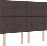 vidaXL Boxspring bed met hoofdeinde Donkerbruin 140 x 200 cm Stof