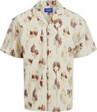 JACK&JONES JORJEFF JACQUARD SHIRT SS LN STYD24 Heren Overhemd Korte Mouw M Polyester Moonbeam